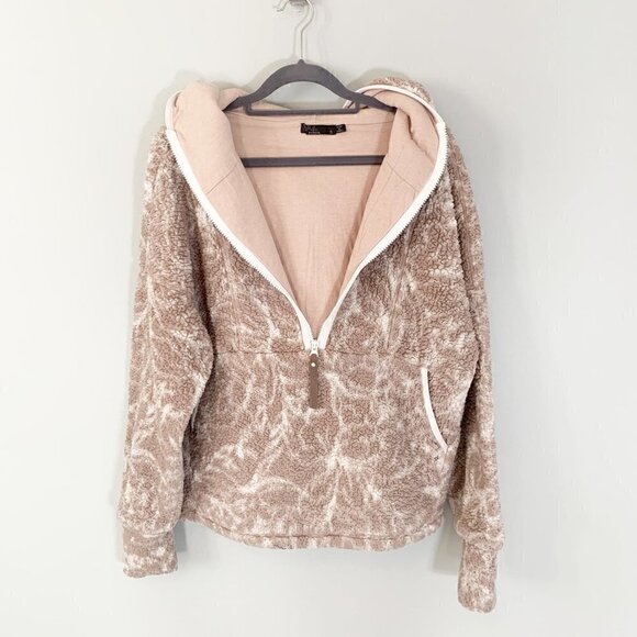 Prana women's polar escape half zip teddy fuzzy cozy warm long‎ sleeve pullover - Picture 4 of 11